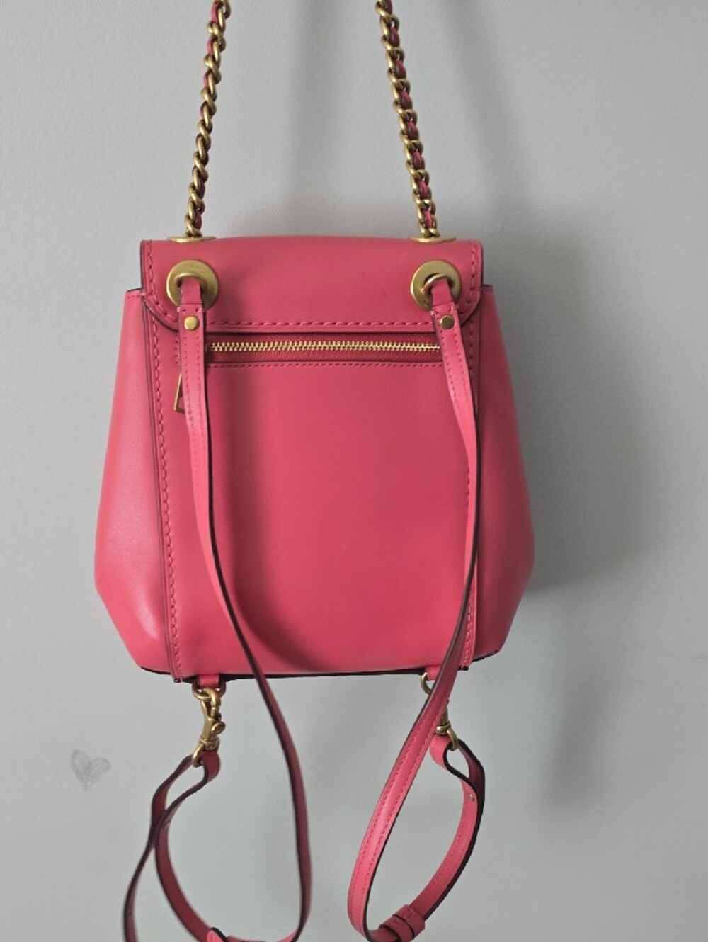 Coach Pink Leather Turnlock Mini Backpack with Gold Hardware - Picture 5 of 7